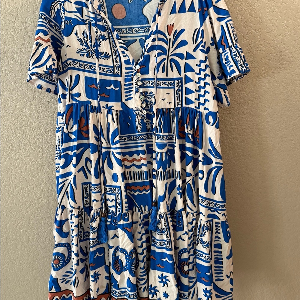 Miracle Blue and White Artistic Dress
